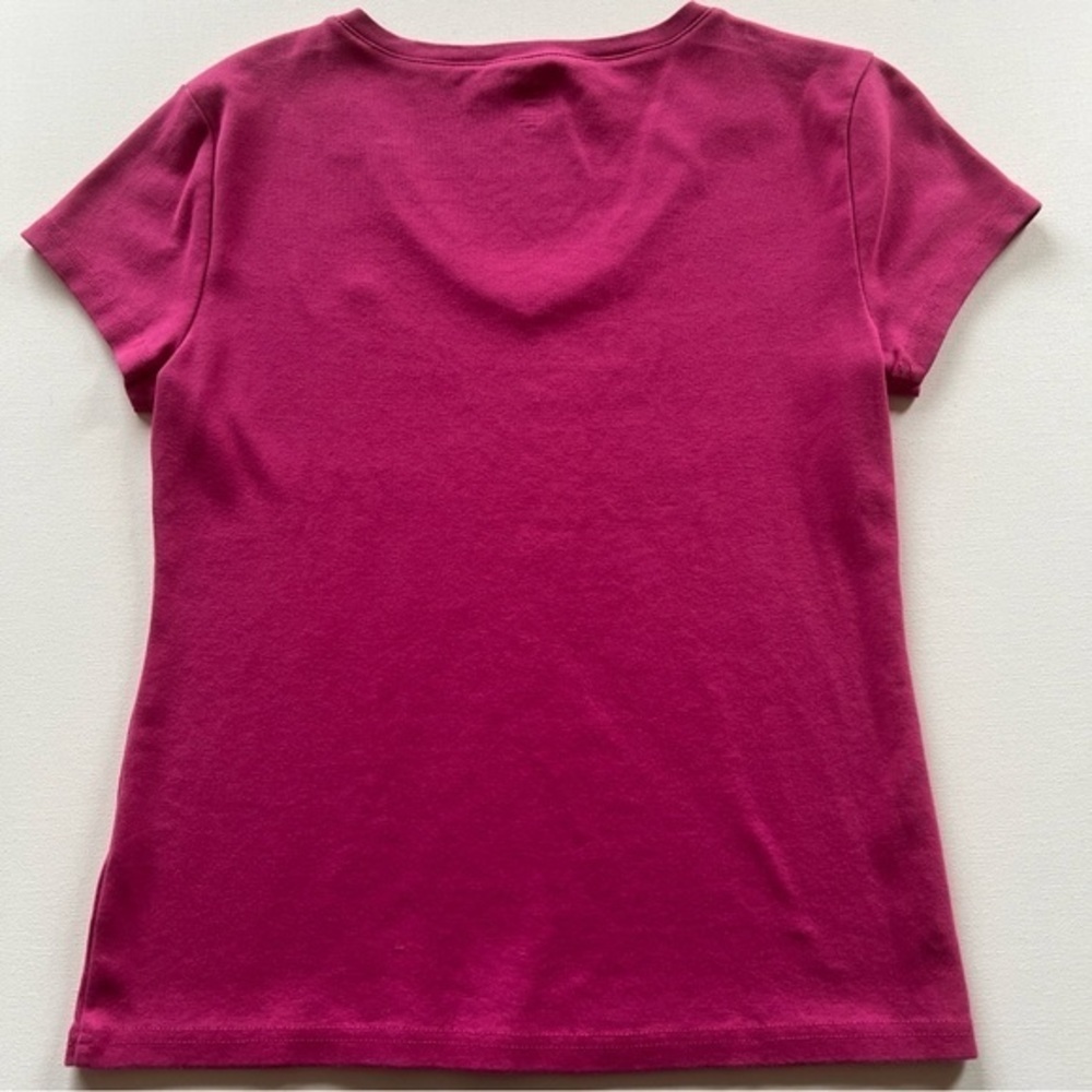 EUC Womens Pink Tommy Hilfiger V Neck T Shirt Top‎ Size Large 🔥🏌️ (R) - Picture 6 of 6